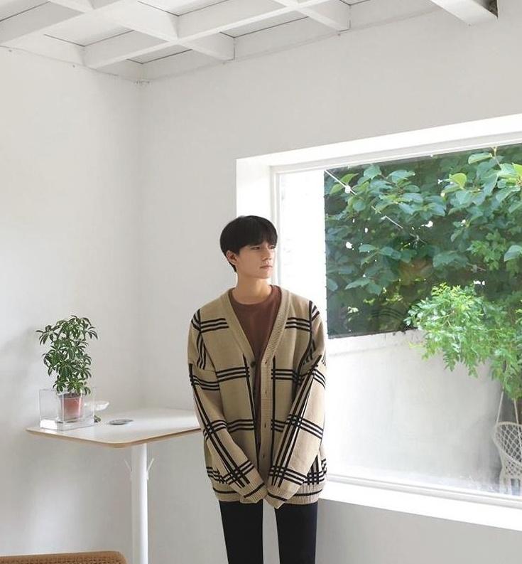 Cozy Plaid Knit Cardigan Sweater