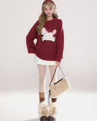 Cozy Red Knit Sweater Winter Collection