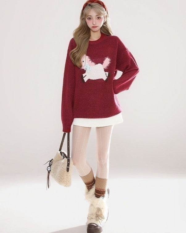 Cozy Red Knit Sweater Winter Collection