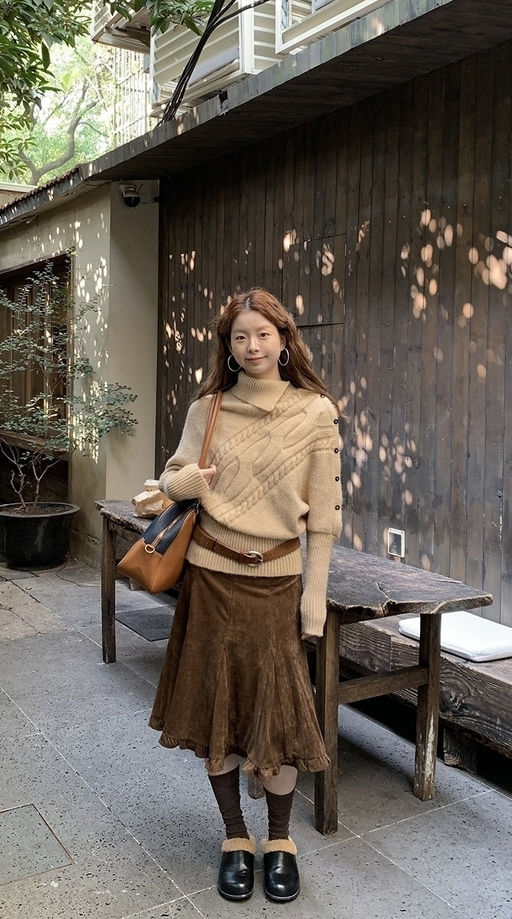 Cozy Turtleneck Knit Sweater Casual Chic Style