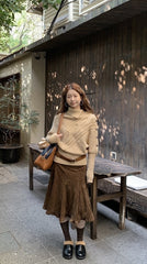 Cozy Turtleneck Knit Sweater Casual Chic Style