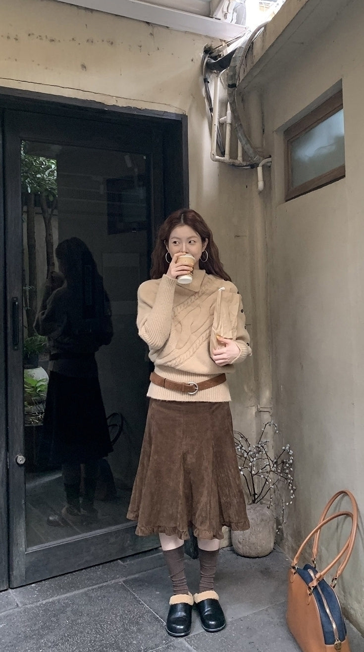 Cozy Turtleneck Knit Sweater Casual Chic Style