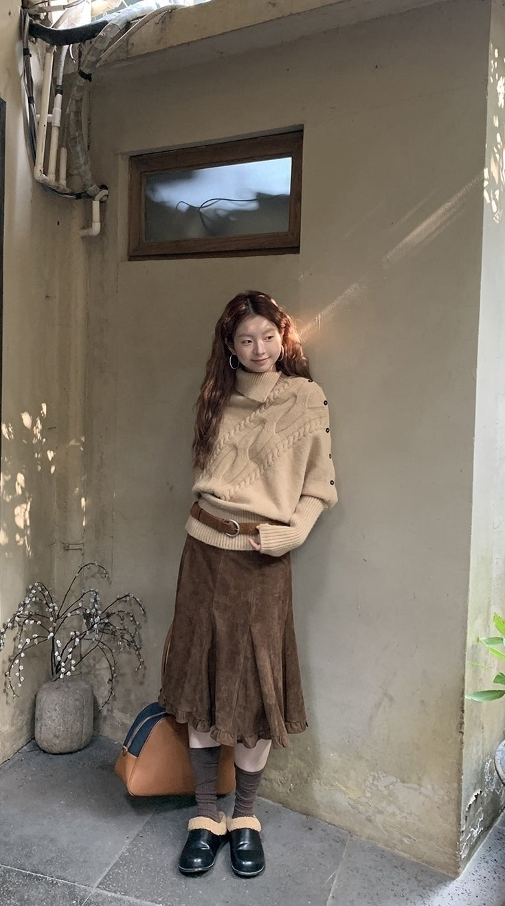 Cozy Turtleneck Knit Sweater Casual Chic Style