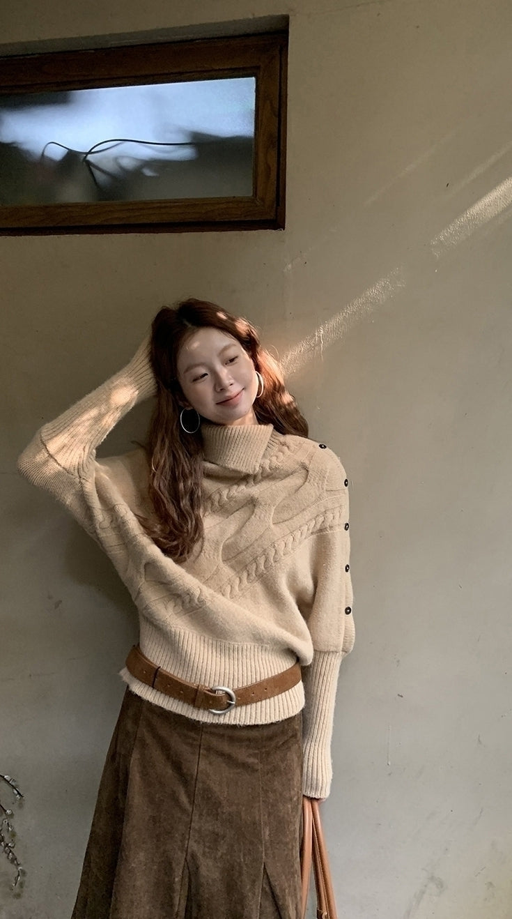 Cozy Turtleneck Knit Sweater Casual Chic Style