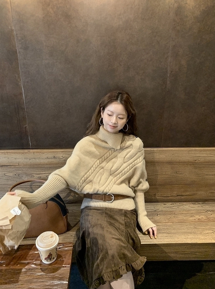 Cozy Turtleneck Knit Sweater Casual Chic Style