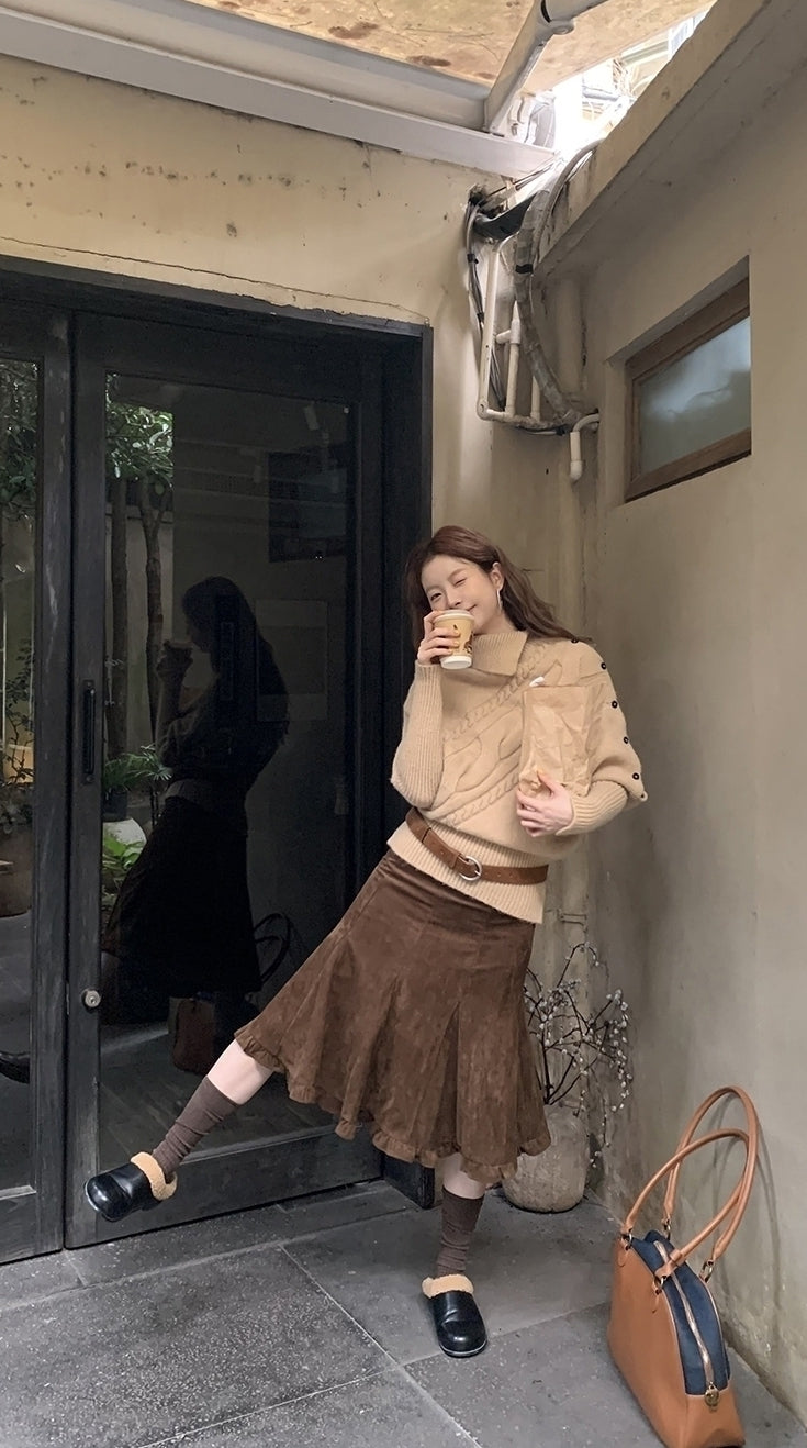 Cozy Turtleneck Knit Sweater Casual Chic Style