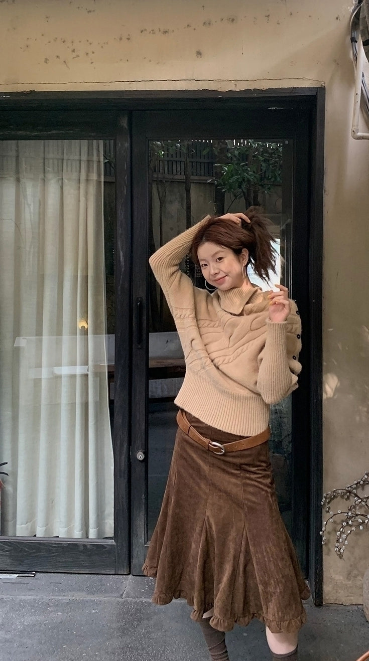 Cozy Turtleneck Knit Sweater Casual Chic Style