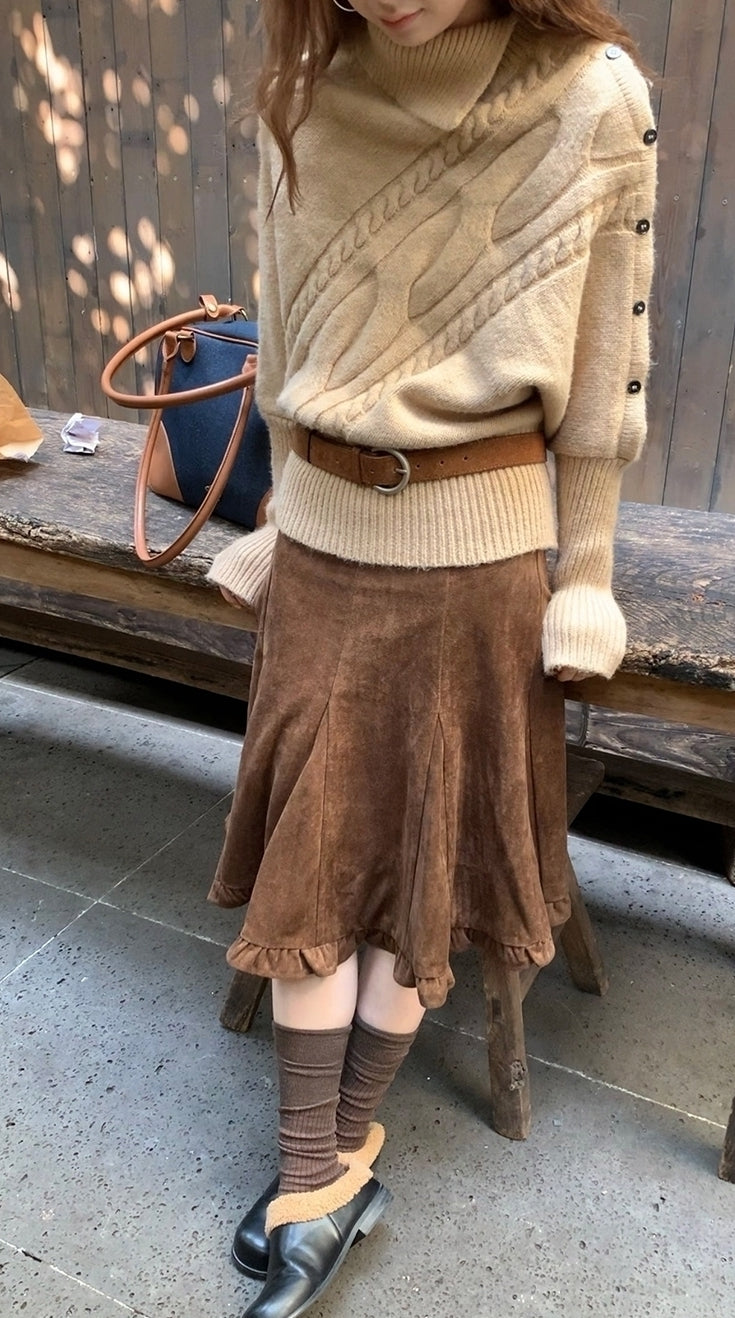 Cozy Turtleneck Knit Sweater Casual Chic Style