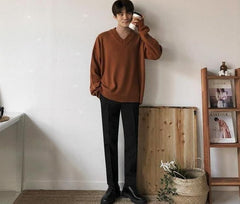 Cozy Vneck Knit Sweater