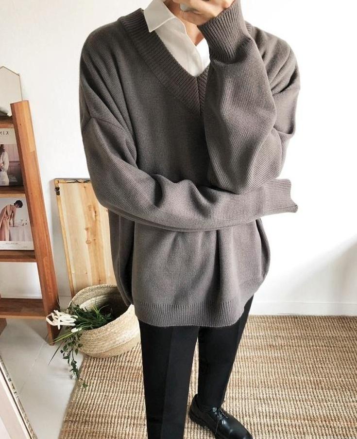 Cozy Vneck Knit Sweater