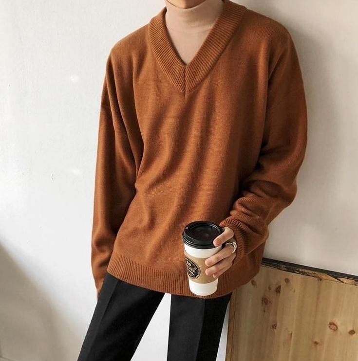Cozy Vneck Knit Sweater