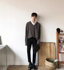 Cozy Vneck Knit Sweater