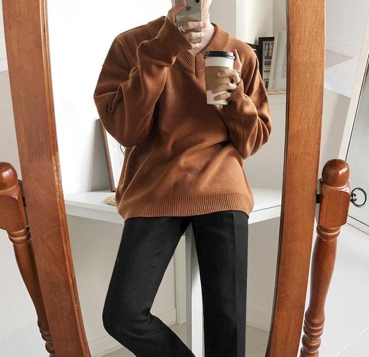 Cozy Vneck Knit Sweater