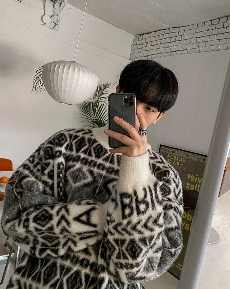 Cozy White Knit Sweater Soft Plush Pullover