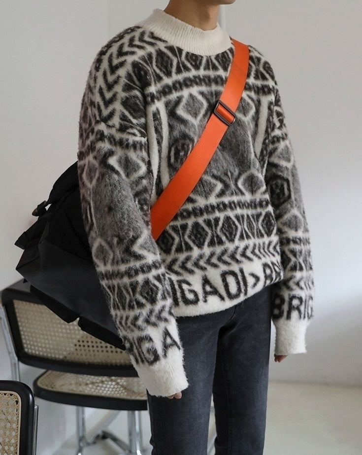 Cozy White Knit Sweater Soft Plush Pullover