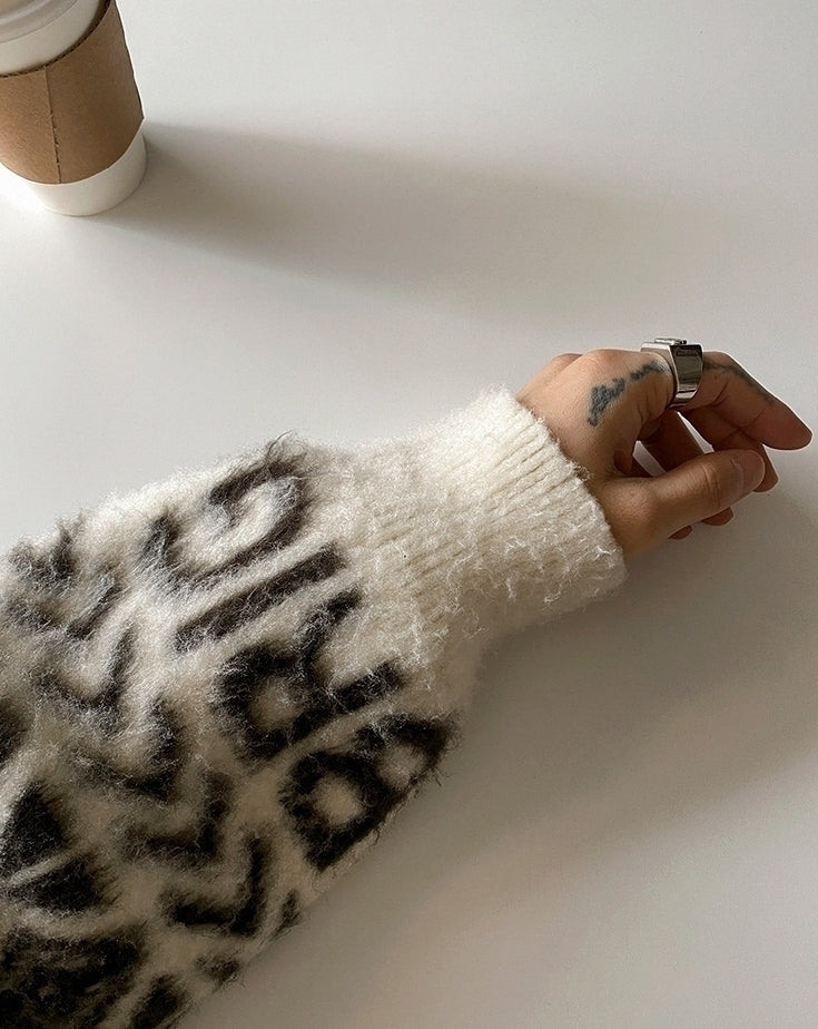 Cozy White Knit Sweater Soft Plush Pullover