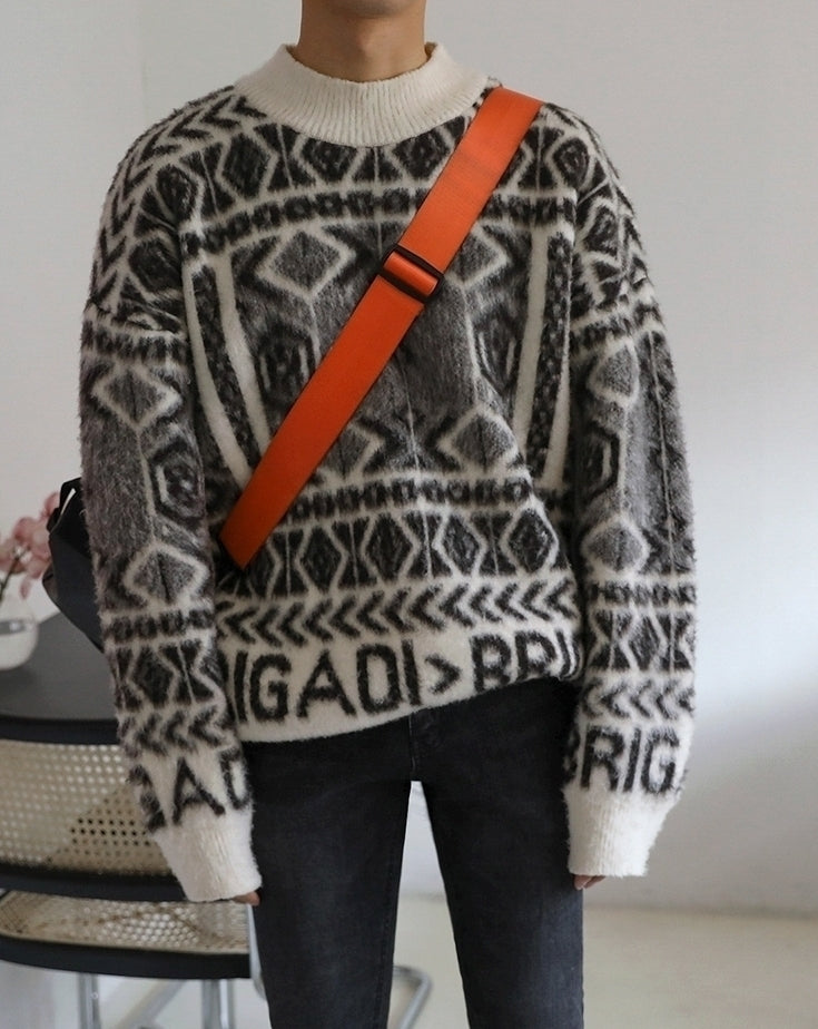 Cozy White Knit Sweater Soft Plush Pullover