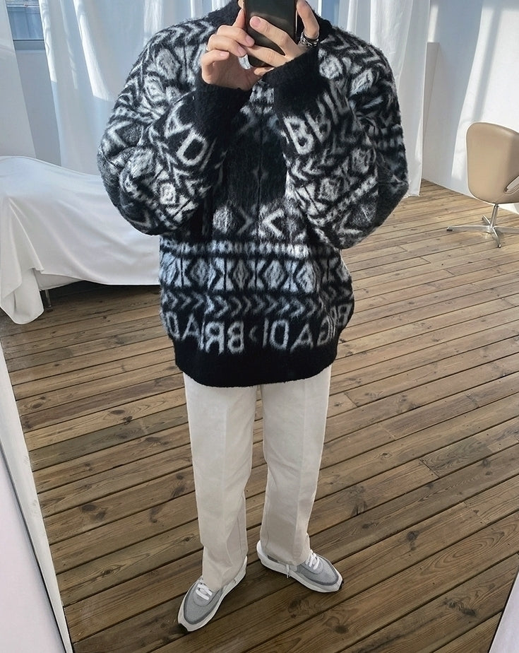 Cozy White Knit Sweater Soft Plush Pullover