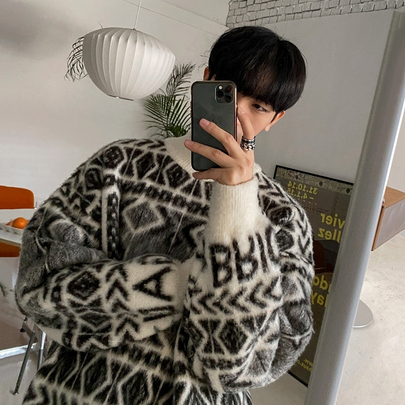 Cozy White Knit Sweater Soft Plush Pullover