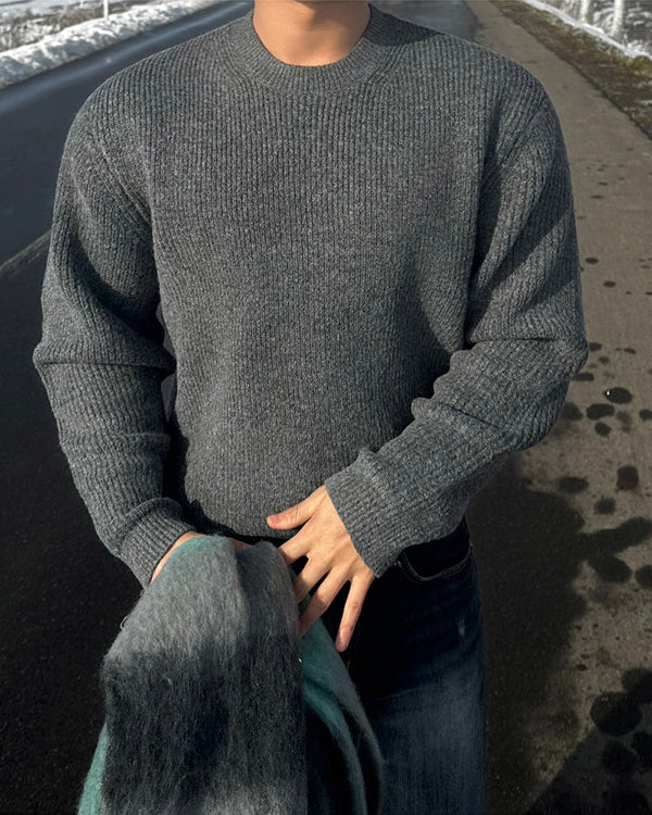 Crew Neck Knit Pullover Sweater