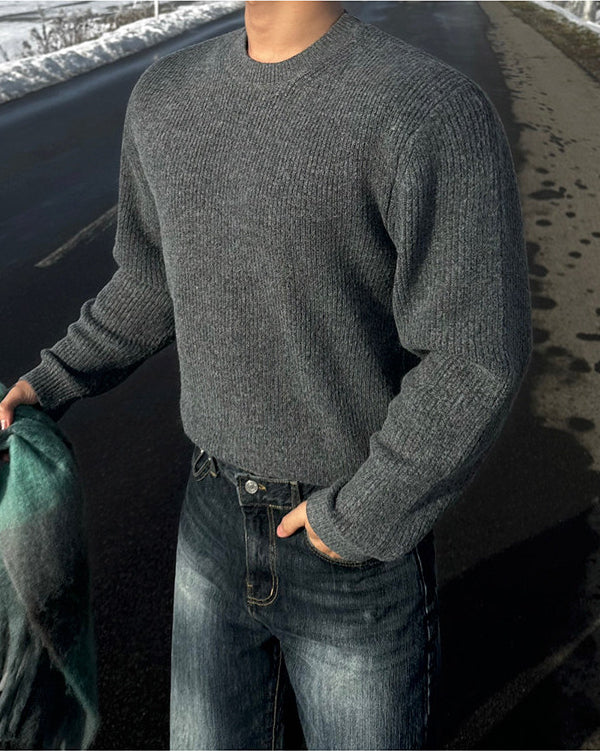 Crew Neck Knit Pullover Sweater