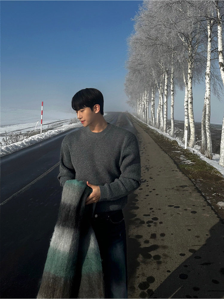 Crew Neck Knit Pullover Sweater