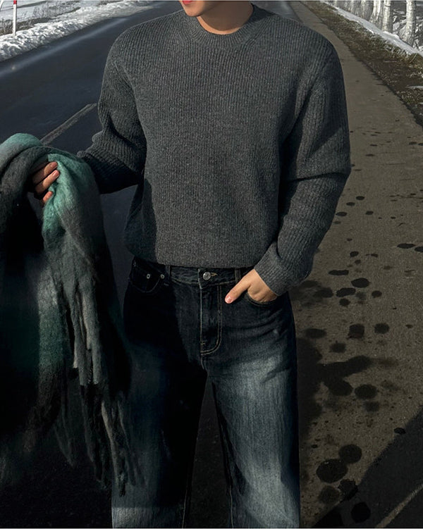 Crew Neck Knit Pullover Sweater