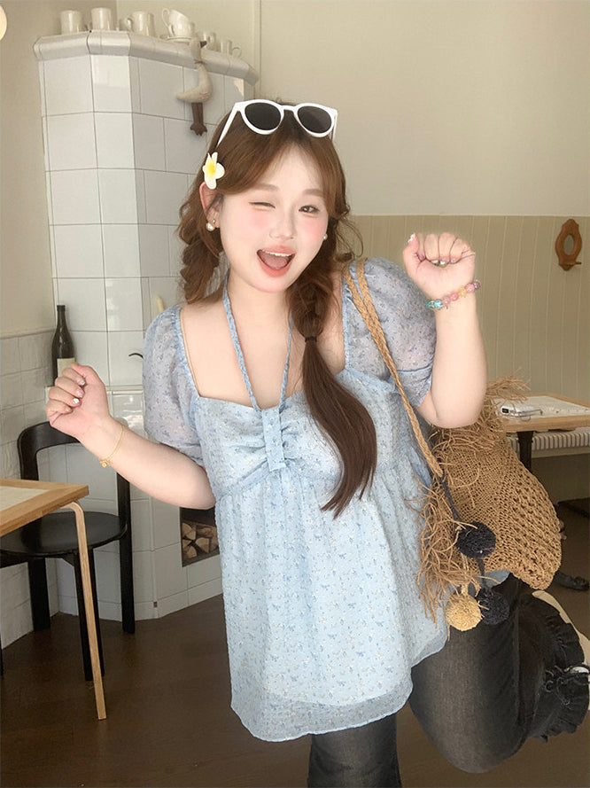Blue Loose Summer Shirt