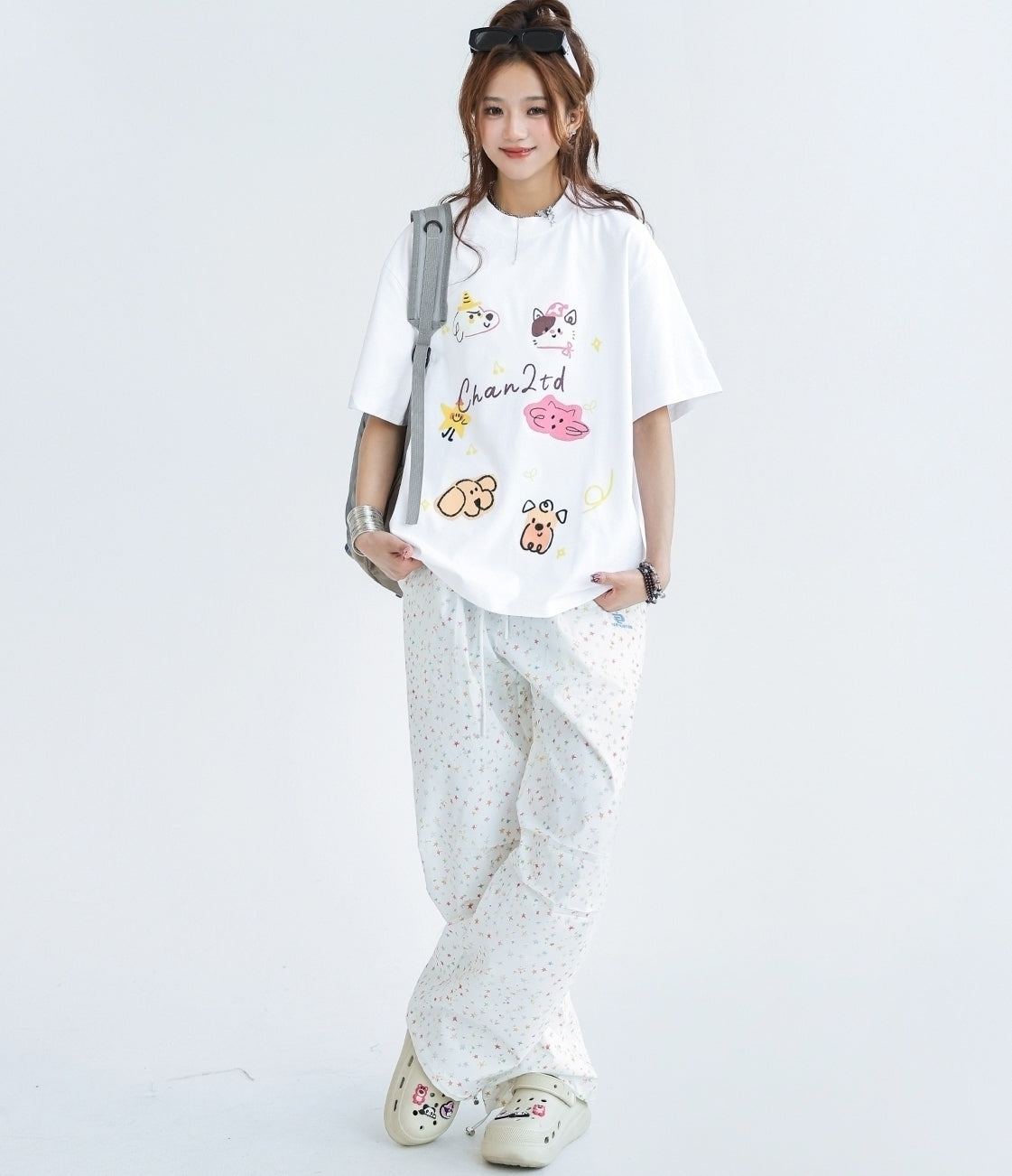 Cute Animal Print Quick Dry Loose Fit Tee