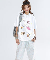 Cute Animal Print Quick Dry Loose Fit Tee