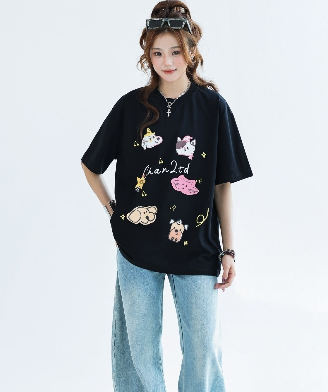 Cute Animal Print Quick Dry Loose Fit Tee
