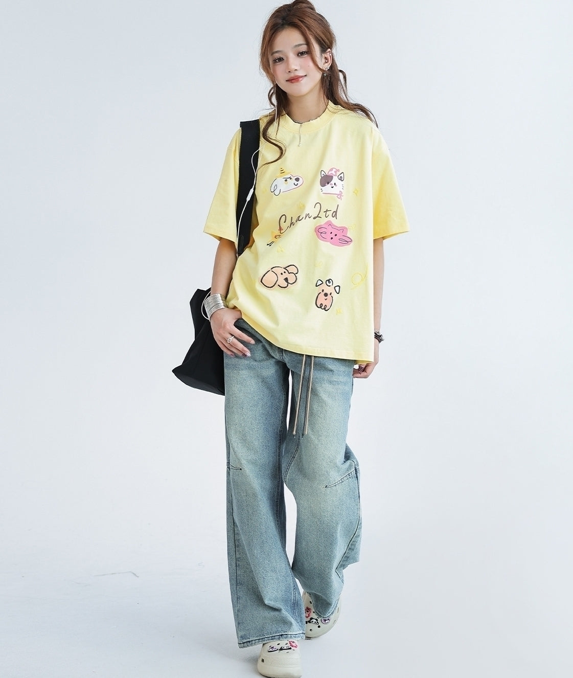 Cute Animal Print Quick Dry Loose Fit Tee