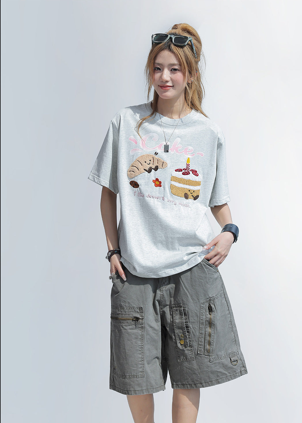 Cute Embroidered Patch T Shirt