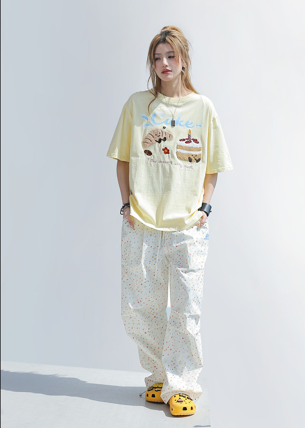 Cute Embroidered Patch T Shirt