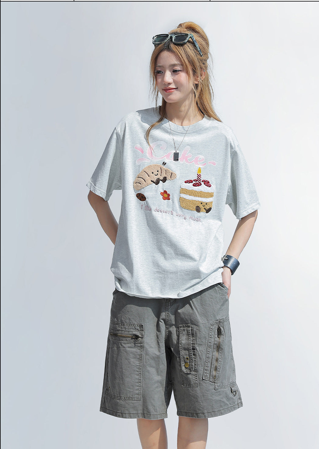 Cute Embroidered Patch T Shirt