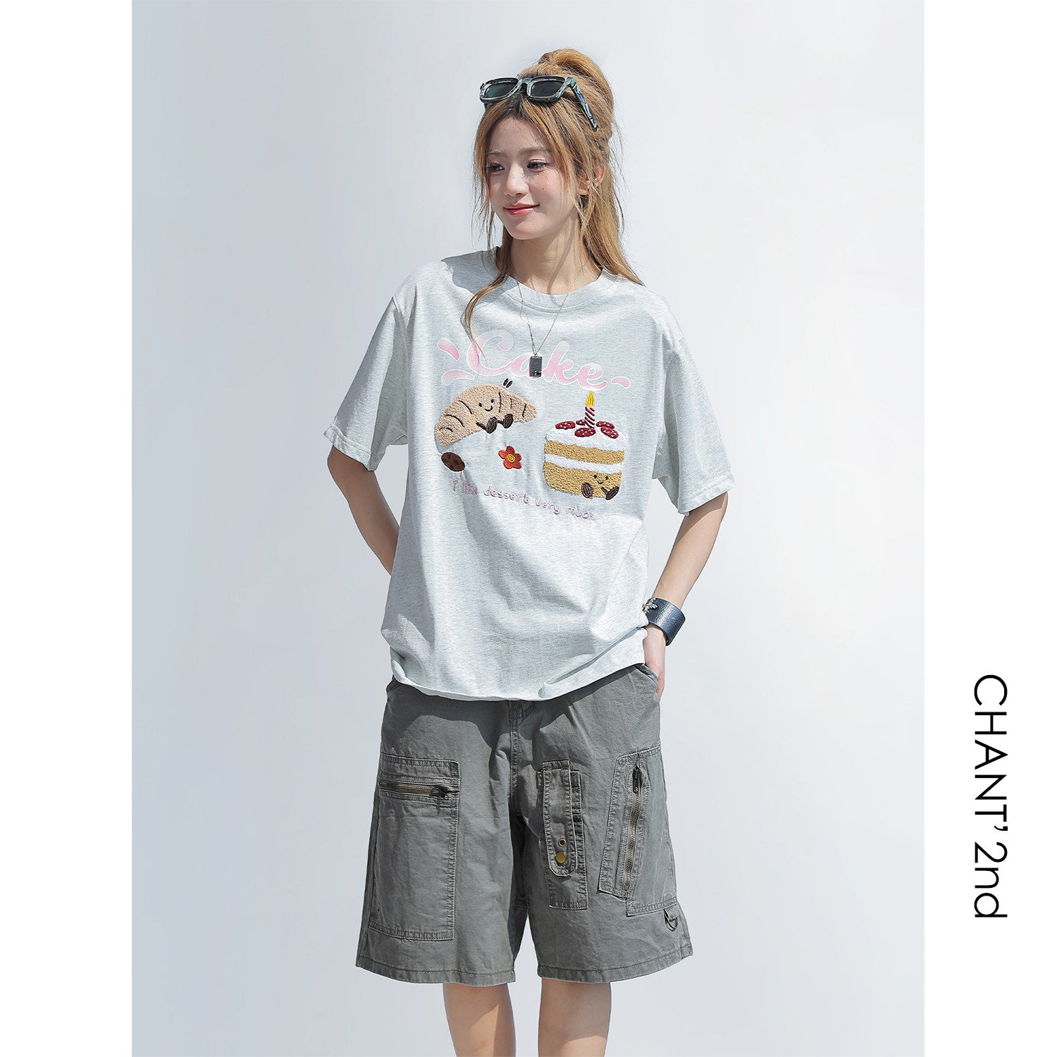 Cute Embroidered Patch T Shirt