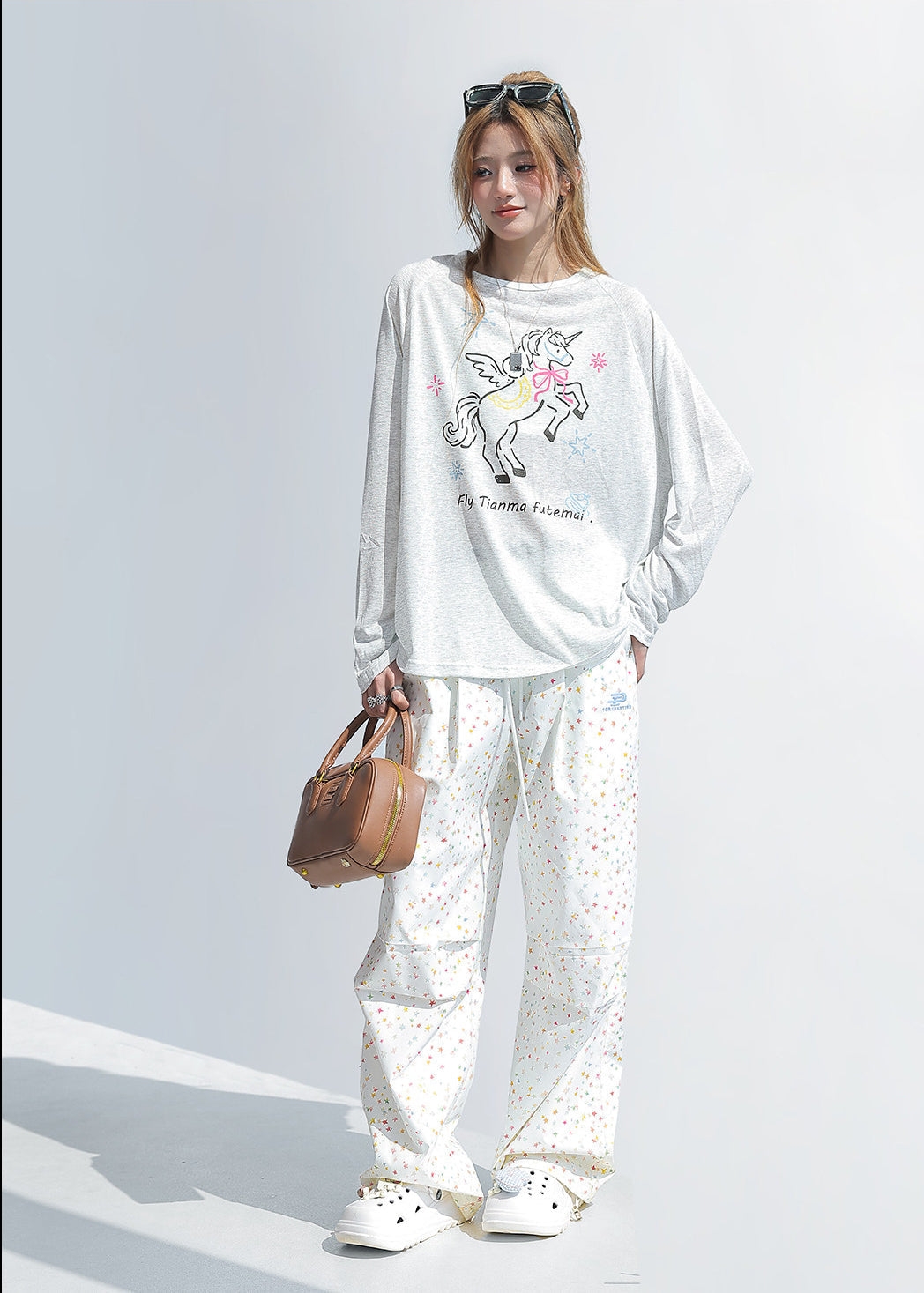 Cute Unicorn Print Long Sleeve T Shirt