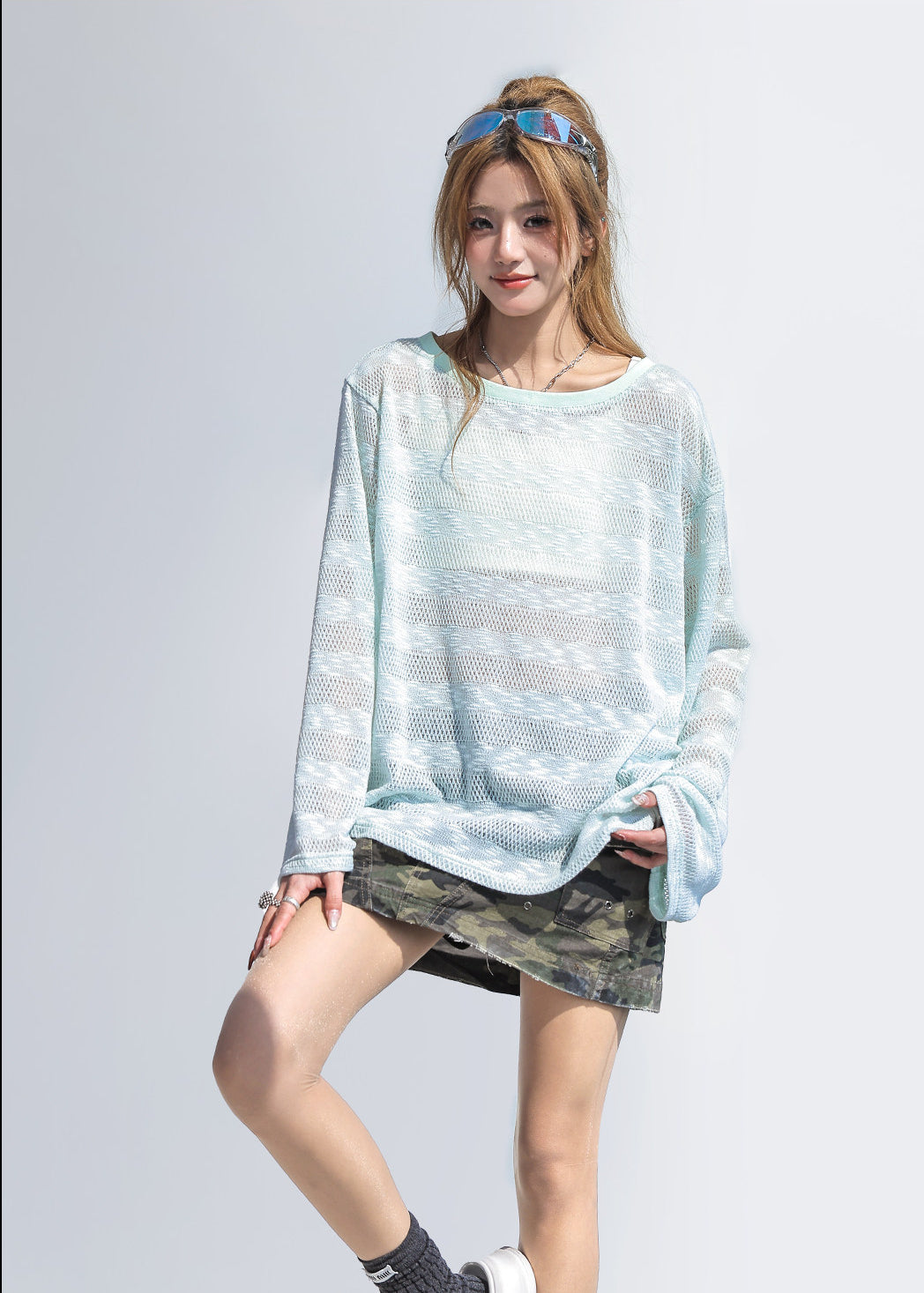 Cutout Sun Protection Cardigan Top