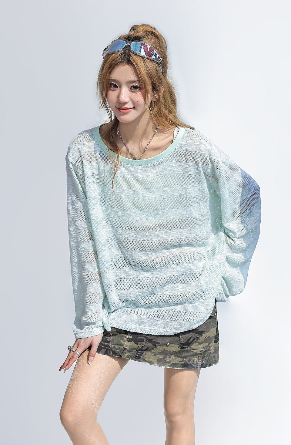 Cutout Sun Protection Cardigan Top