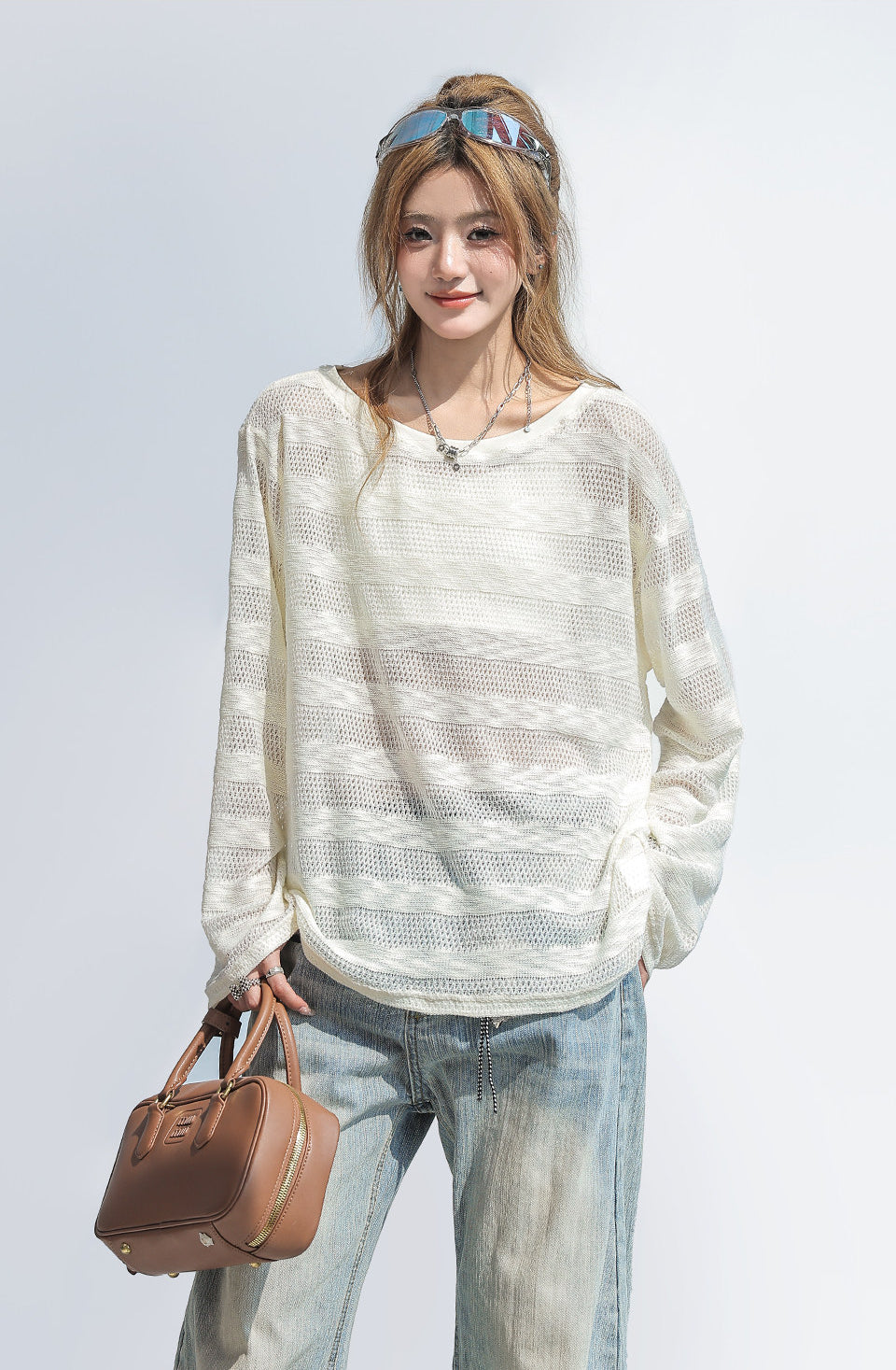Cutout Sun Protection Cardigan Top