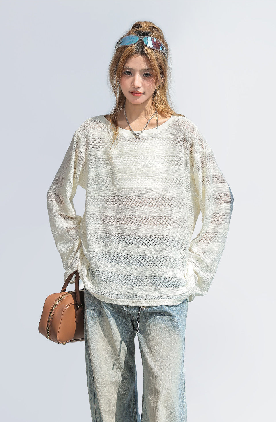Cutout Sun Protection Cardigan Top