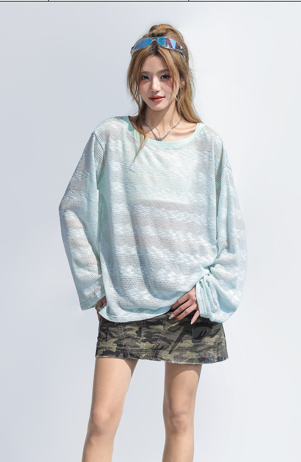 Cutout Sun Protection Cardigan Top