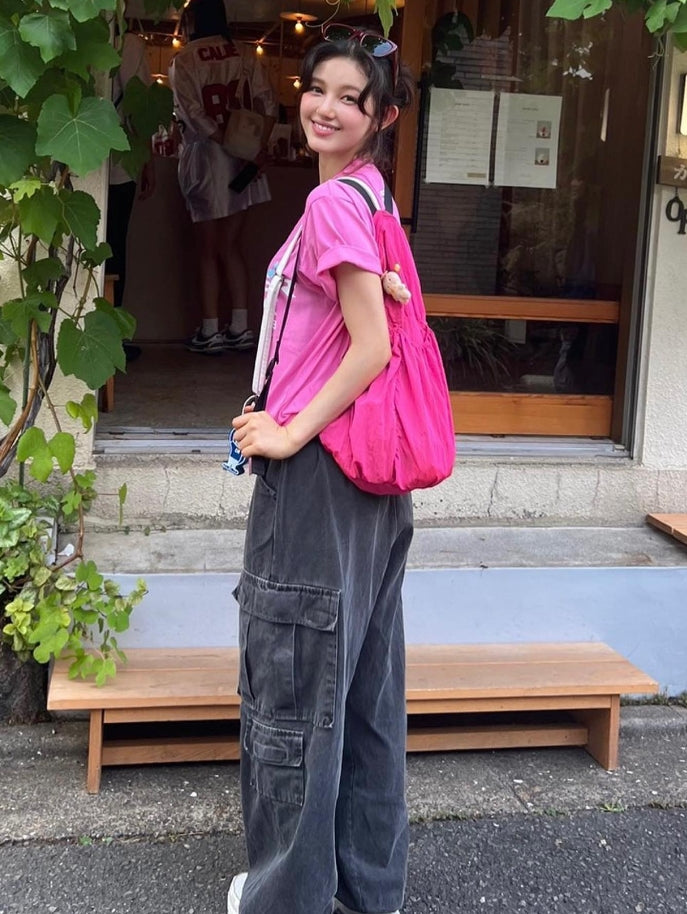 Black Wide Leg Cargo Pants