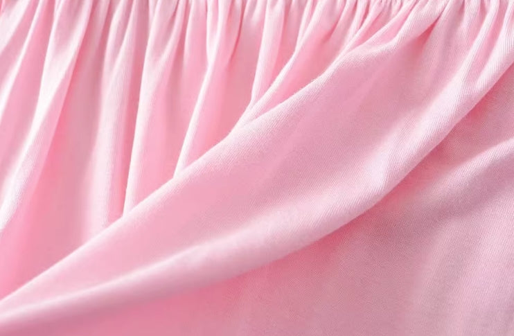 Pink Pleated Drapes Mini Skirt