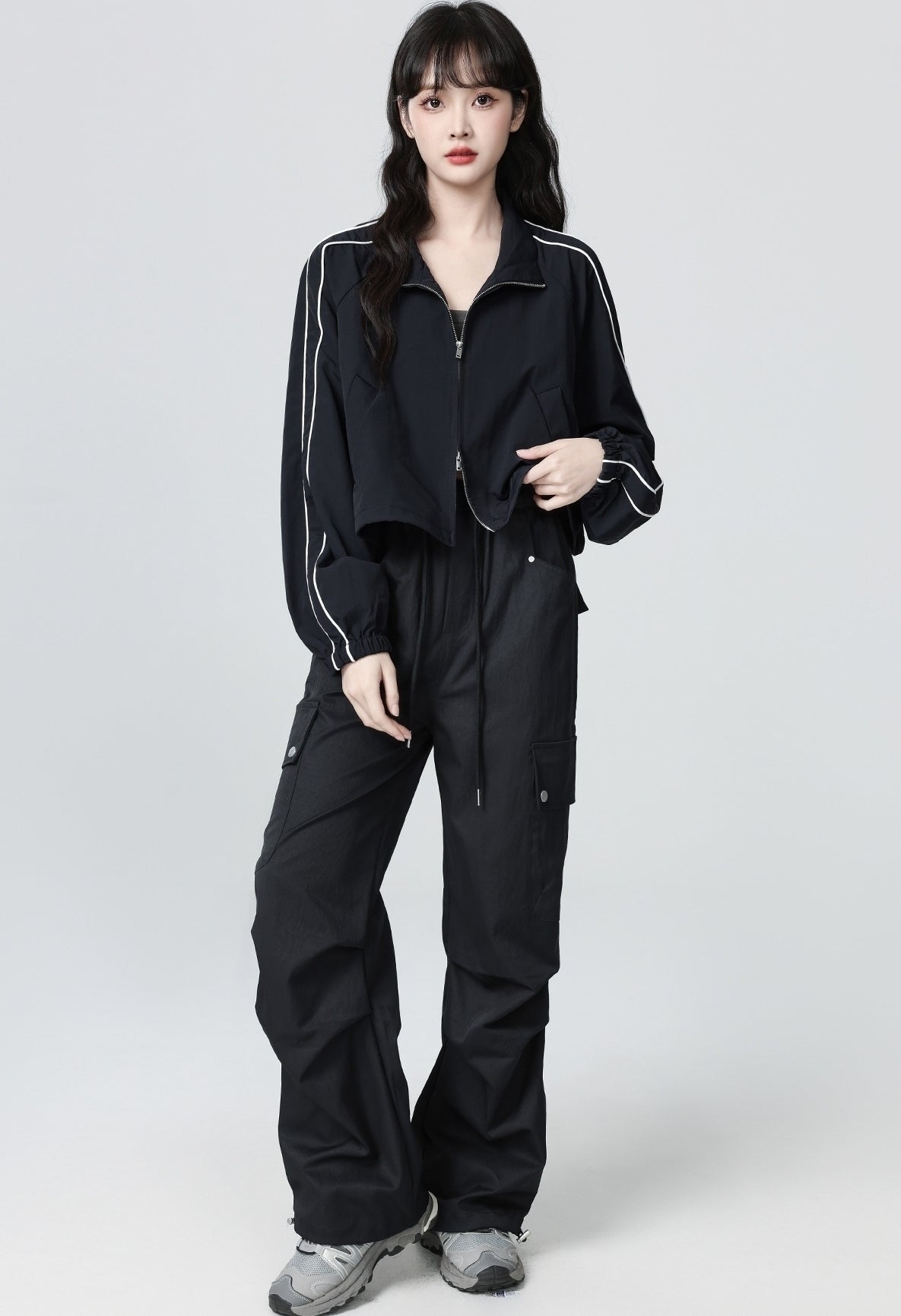 Dark Blue Casual Workwear Jacket Short Cardigan