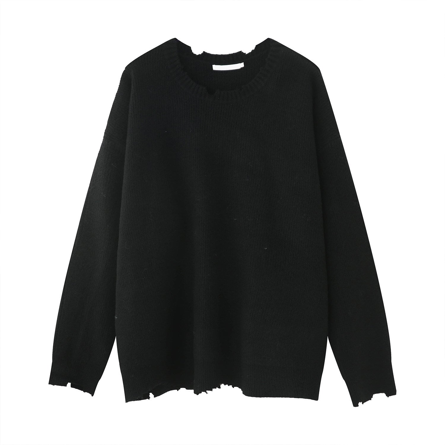 Distressed Crewneck Long Sleeve Relaxed Casual Sweater