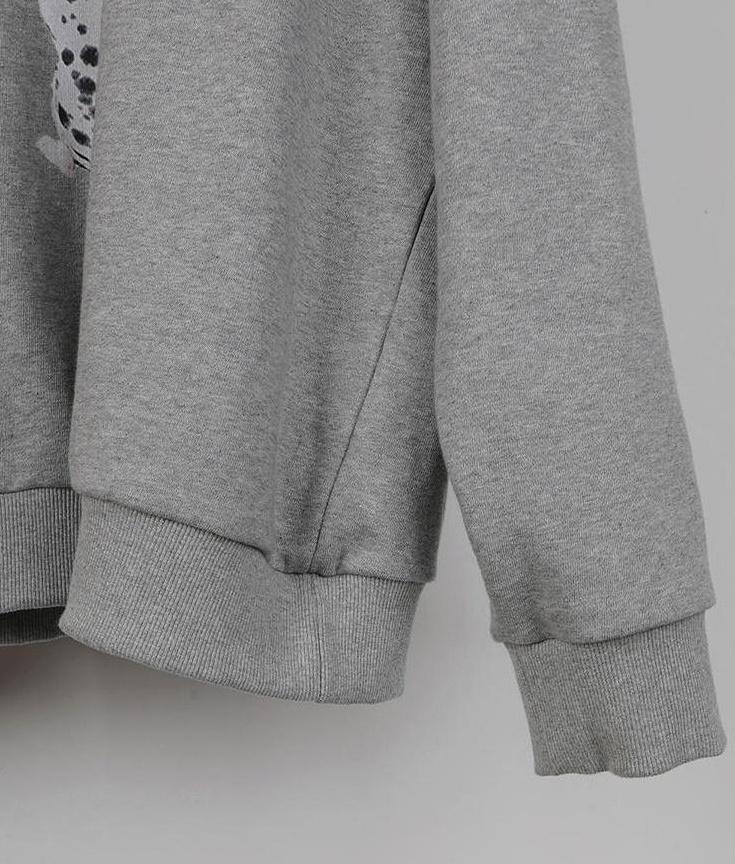 Dog Print Casual Pullover Sweater