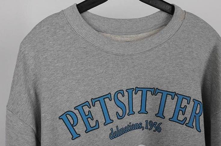 Dog Print Casual Pullover Sweater
