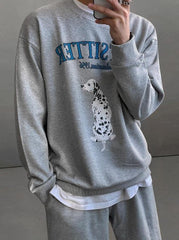 Dog Print Casual Pullover Sweater
