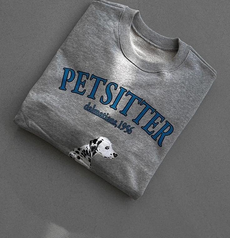Dog Print Casual Pullover Sweater